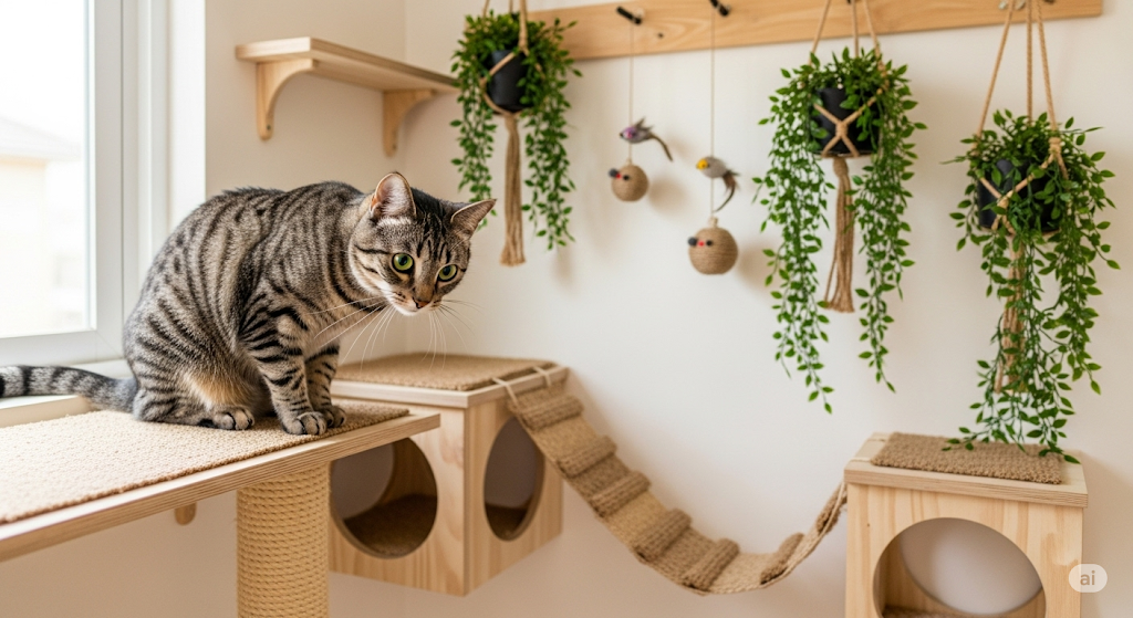 Ambiente enriquecido para gato